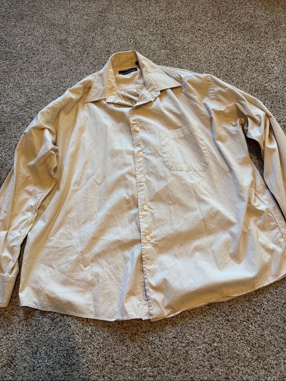 Gitman Bros Men's Vintage Button-Down Shirt - Beige made in USA size XL